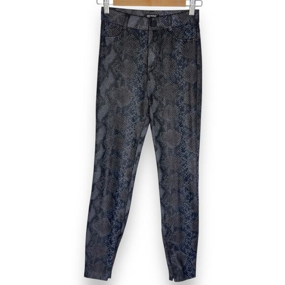 Zara Trafaluc Women's Snake Skin Print Leggings Size XS Blue Black Zipper Leg - Picture 7 of 7